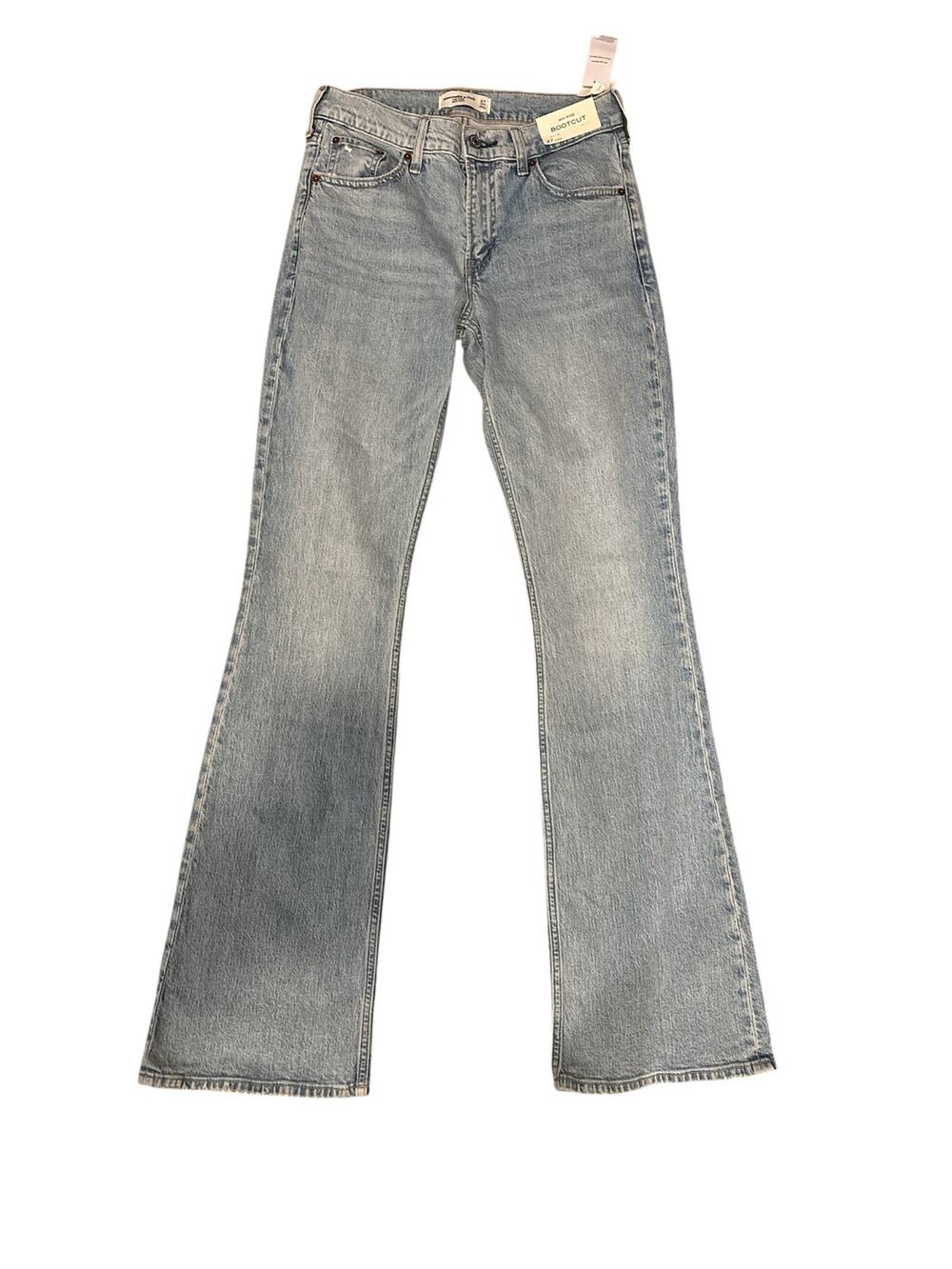 NWT Abercrombie and fitch women’s 29” waist mid rise bootcut jeans 27L